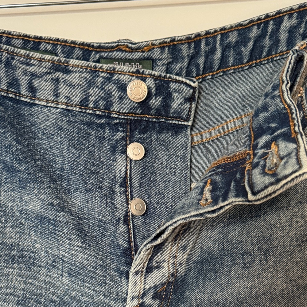 Distressed High Rise Denim Shorts - Picture 4 of 6